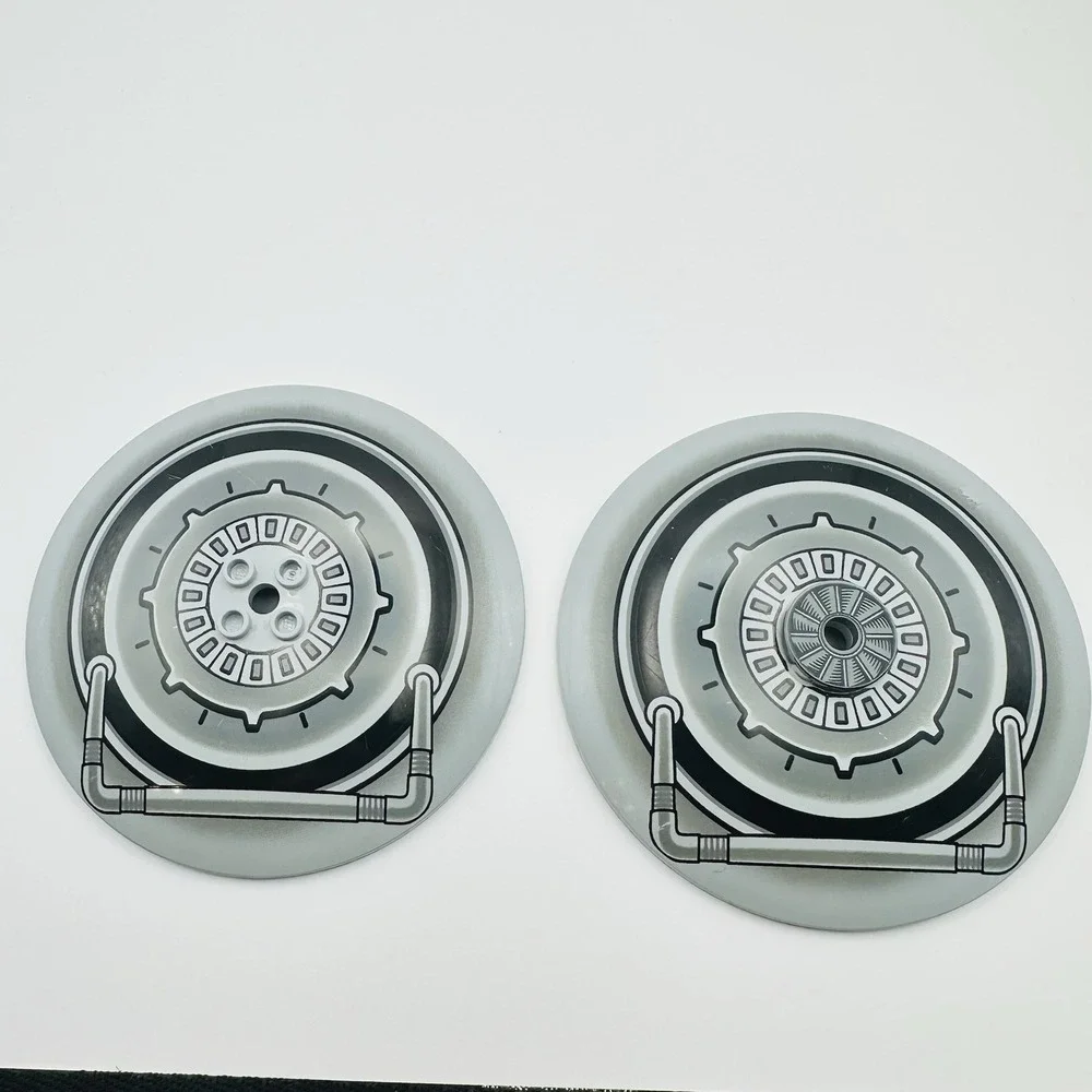Set of 2 LEGO Lt Gray Dish 10x10 Inverted Star Wars Tank Droid Pattern